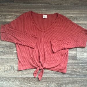 Paper Cranes Tie Front Knot Top